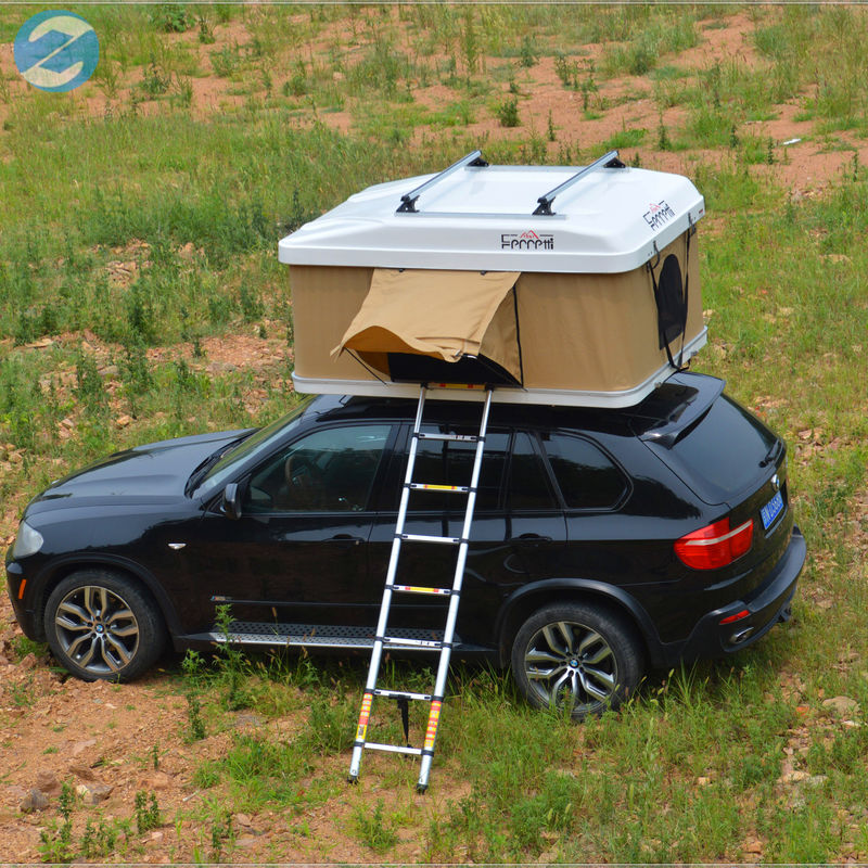 130x216x100cm Off Road Car Roof Top Tent met Beige Annex Room en Hard Shell Design