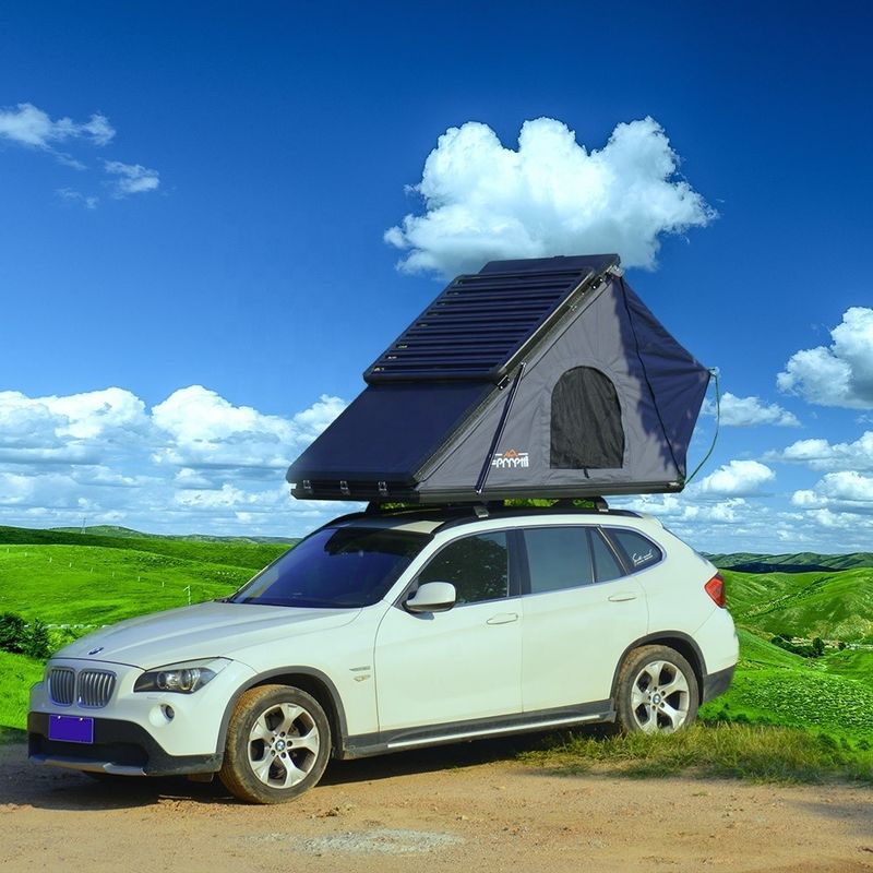 Dakmand buitenshuis Aluminium Hard Shell Dak Top Tent met LED Light Strop Cover Design